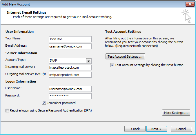 outlook email settings for hotmail