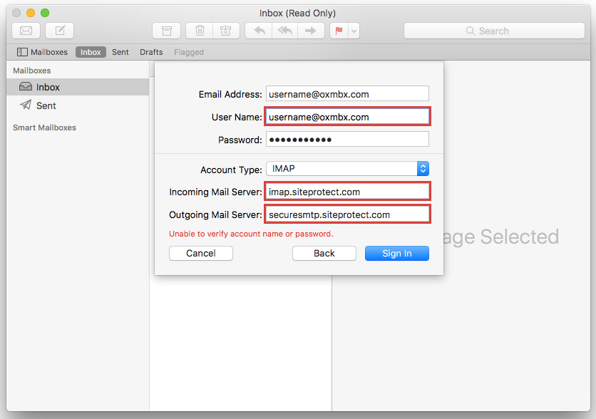 enter password for gmail in mac mail