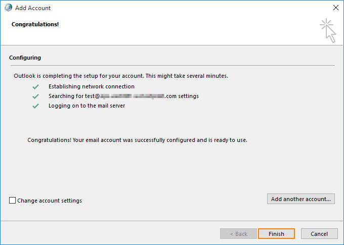 outlook 2016 exchange settings