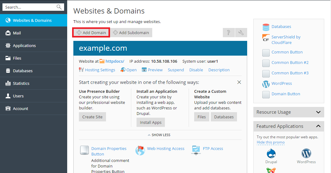 How to add Domain, Subdomain and Domain Alias in Plesk – Hostway Help ...