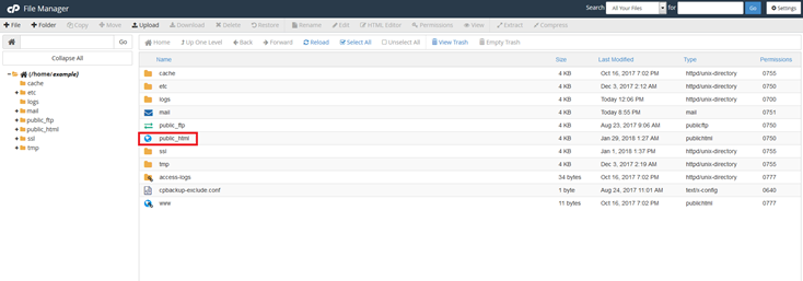 cpanel file manager