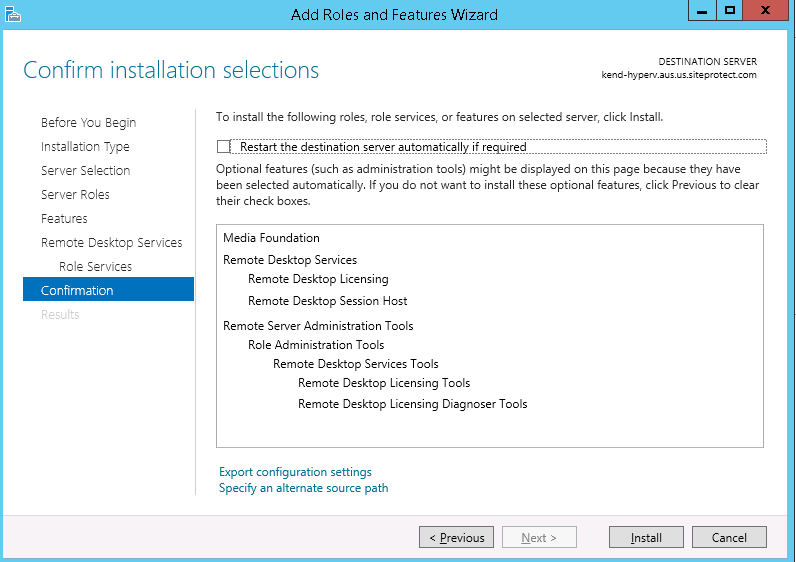 allowing remote desktop to server 2012