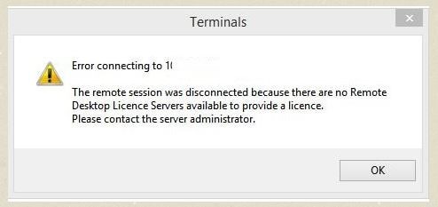 Windows Rdp No Remote Desktop License Servers Available Error